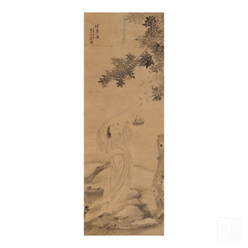 （傳）王素（1794-1877） 採桑圖 水墨紙本 立軸 | ATTRIBUTED TO WANG SU (1794-1877)